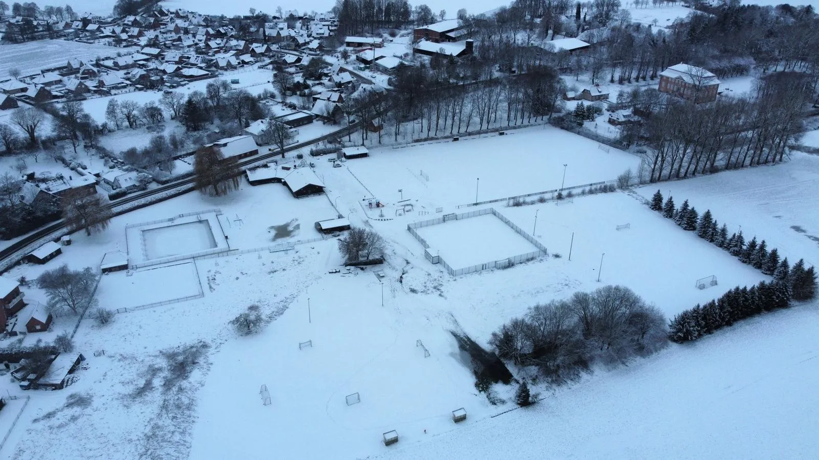Drohnenansicht im Winter 2026